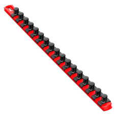18-inch Socket Organizer with Twist Lock Clips - Red-1/2-inch Drive ERNST