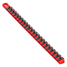 18-inch Socket Organizer with Twist Lock Clips - Red-1/4-inch Drive ERNST