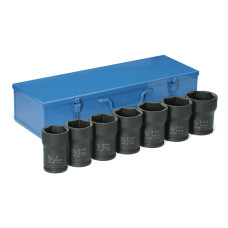 3/4-inch Drive 8 Pc. 1-9/16-inch to 2-inch Shallow Impact Socket Set Grey Pneumatic