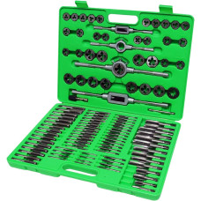 110 PC Grip 110 pc Professional Tap & Die Set - MM and SAE Tap Wrenches, Die Wrenches, Taper Taps, Plug Taps, MU Dies - Clean, Straight, Easy Threading - Home, Garage, Workshop