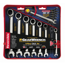 GEARWRENCH 12 Pc. 12 Pt. Reversible Ratcheting Combination Wrench Set, Metric - 9620N