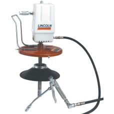 Lincoln 989 Pneumatic Air Operated Portable Double Acting 50:1 Ratio Pump for 25 to 50 lb. Drums with Cover, Roller Base, Follower Plate, Control Valve