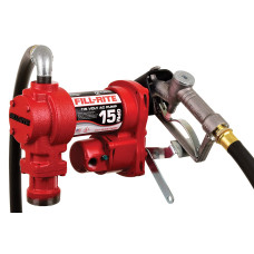 Fill-Rite FR610H 115V 15 GPM Fuel Transfer Pump (Manual Nozzle, Discharge Hose, Suction Pipe)