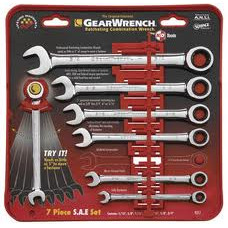 GEARWRENCH 7 Pc. 12 Pt. Ratcheting Combination Wrench Set, Metric - 9417